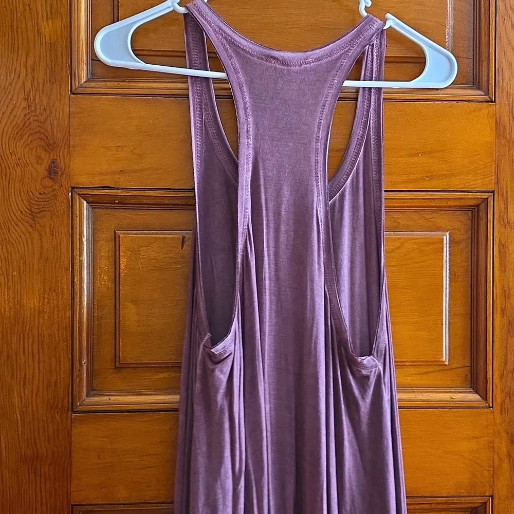 POL Asymmetric Racerback Tank Dress - Mauve Plum - Picture 6 of 8